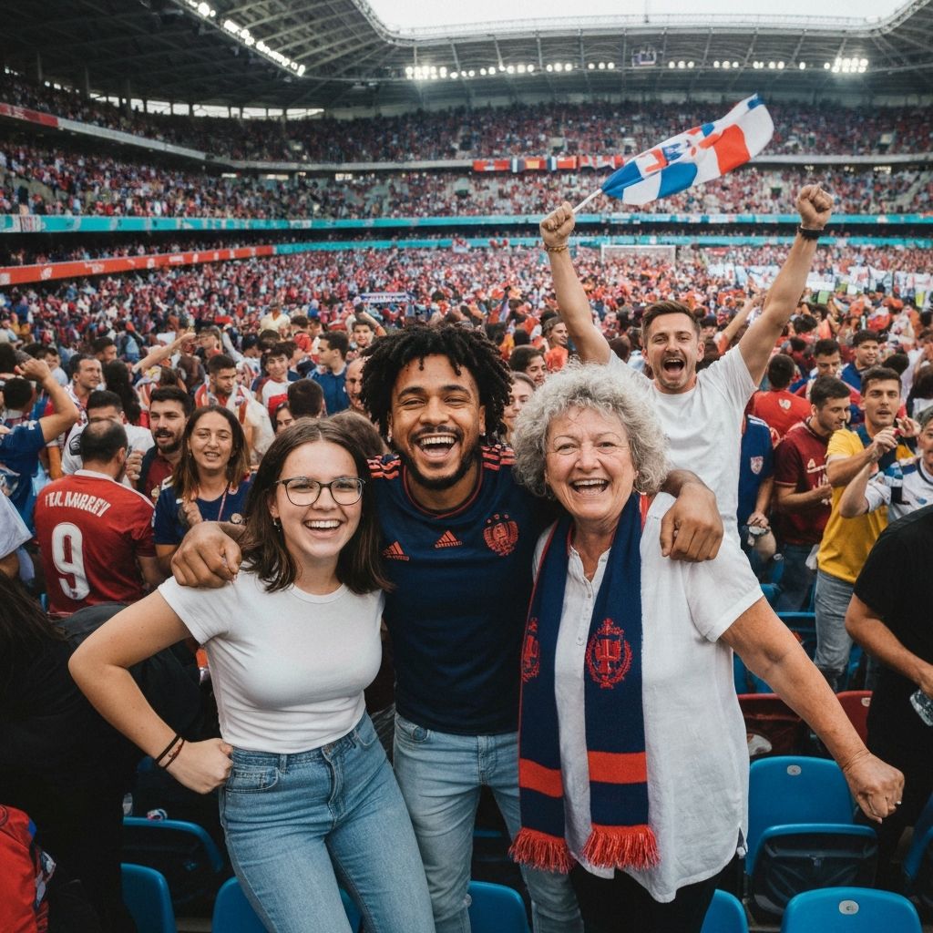 Football fans celebrating